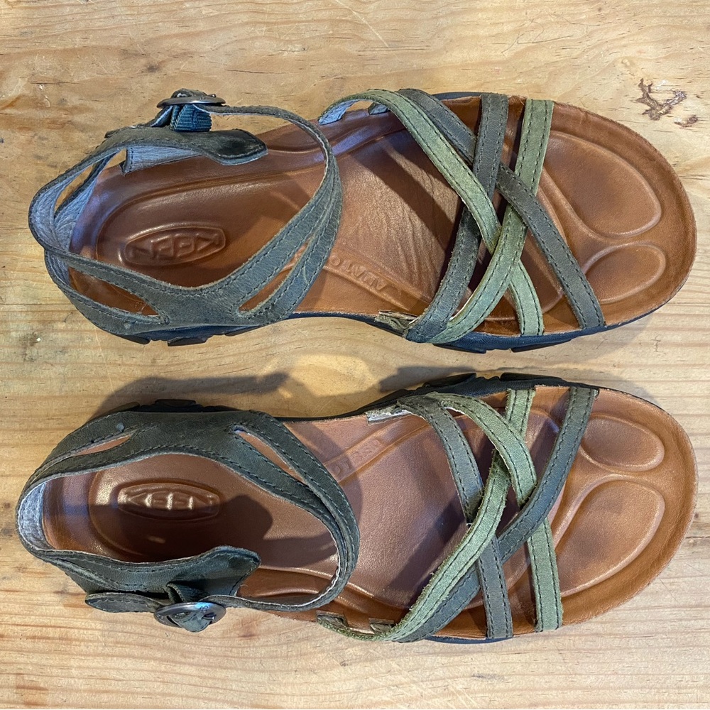 Keen Olive and Brown Strappy Sandals